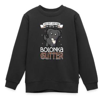 Bolonka Paillettes - Sweat Premium enfant bio - noir - Devant - AI Model Kid Female (0cm)