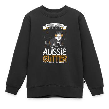 Paillettes australiennes - Sweat Premium enfant bio - noir - Devant - AI Model Kid Female (0cm)