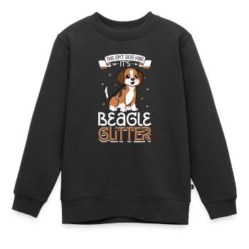 Beagle Paillettes - Sweat Premium enfant bio - noir - Devant - AI Model Kid Female (0cm)