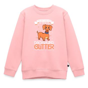 Dachshund Glitzer - Kinder Premium Organic Sweatshirt - Rosa - Vorne - AI Model Kid Female (0cm)