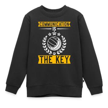 Kommunikation Ist Der Schlüssel - Kinder Premium Organic Sweatshirt - Schwarz - Vorne - AI Model Kid Female (0cm)