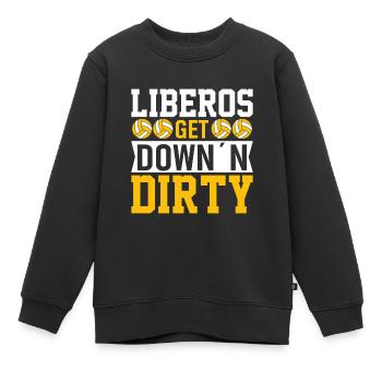 Les libéros se salissent - Sweat Premium enfant bio - noir - Devant - AI Model Kid Female (0cm)
