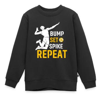 Bump Set Spike Repeat - Sweat Premium enfant bio - noir - Devant - AI Model Kid Female (0cm)