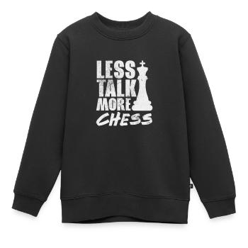 Schach Schachbrett Schachmatt Schachspieler - Kinder Premium Organic Sweatshirt - Schwarz - Vorne - AI Model Kid Female (0cm)