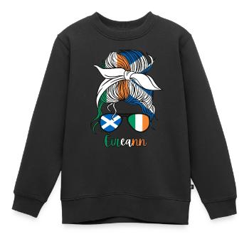 Éireann Halb Schottin Halb Irisches Mädchen Irland - Kinder Premium Organic Sweatshirt - Schwarz - Vorne - AI Model Kid Female (0cm)
