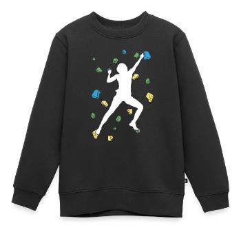 Bouldering Bouldering Climbing Boulderer Bouldering - Kids Premium Organic Sweatshirt - black - Front - AI Model Kid Female (0cm)