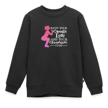 Bodybuilder - Kinder Premium Organic Sweatshirt - Schwarz - Vorne - AI Model Kid Female (0cm)