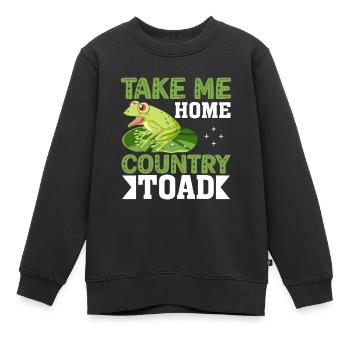 Ramenez-moi le crapaud du pays d’origine - Sweat Premium enfant bio - noir - Devant - AI Model Kid Female (0cm)