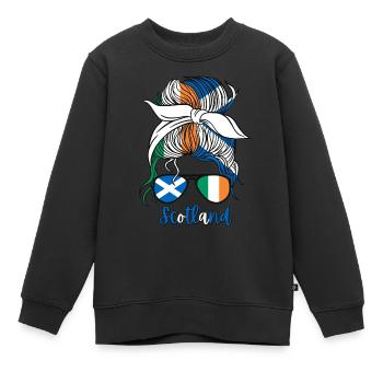 Halb Schottin Halb Irisches Mädchen Irland Schottland - Kinder Premium Organic Sweatshirt - Schwarz - Vorne - AI Model Kid Female (0cm)