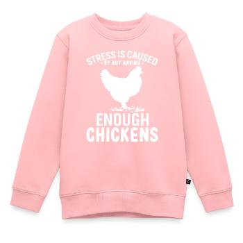 Le stress est causé par un nombre insuffisant de poulets - Sweat Premium enfant bio - rose - Devant - AI Model Kid Female (0cm)