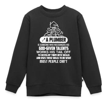 Plumber Plumber Talents - Kids Premium Organic Sweatshirt - black - Front - AI Model Kid Female (0cm)