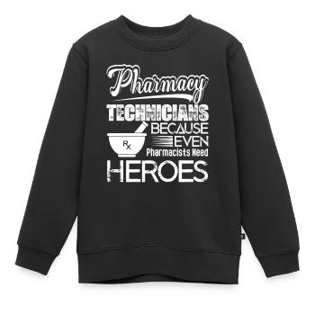 Pharmacy Technician Pharmacy Technicians Heroes - Kids Premium Organic Sweatshirt - black - Front - AI Model Kid Female (0cm)