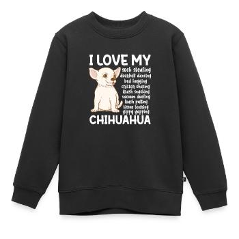 Chihuahua Hund Hundeschule Hundehalter Geschenk - Kinder Premium Organic Sweatshirt - Schwarz - Vorne - AI Model Kid Female (0cm)