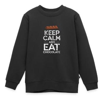 Schokolade - Kinder Premium Organic Sweatshirt - Schwarz - Vorne - AI Model Kid Female (0cm)