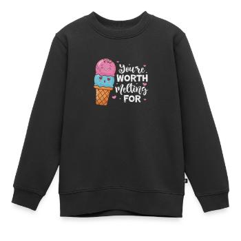 Eiscreme - Kinder Premium Organic Sweatshirt - Schwarz - Vorne - AI Model Kid Female (0cm)