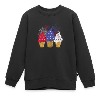 Glace - Sweat Premium enfant bio - noir - Devant - AI Model Kid Female (0cm)