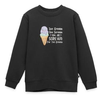 Eiscreme - Kinder Premium Organic Sweatshirt - Schwarz - Vorne - AI Model Kid Female (0cm)