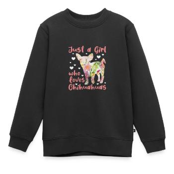 Chihuahuas - Kids Premium Organic Sweatshirt - black - Front - AI Model Kid Female (0cm)