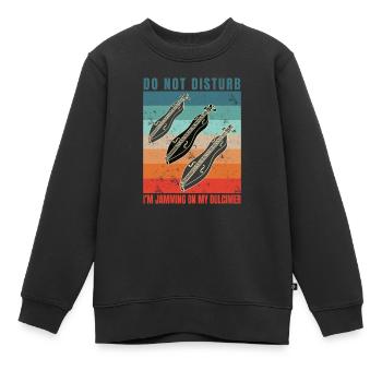 Dulcimer musicien Instrument à cordes pincées Dulcimer martelé - Sweat Premium enfant bio - noir - Devant - AI Model Kid Female (0cm)