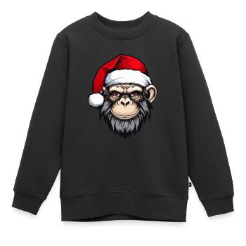 Tête de singe Noël Noël - Sweat Premium enfant bio - noir - Devant - AI Model Kid Female (0cm)