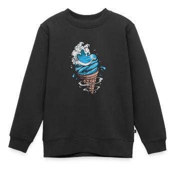 Glace - Sweat Premium enfant bio - noir - Devant - AI Model Kid Female (0cm)
