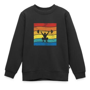 Bodybuilder - Kinder Premium Organic Sweatshirt - Schwarz - Vorne - AI Model Kid Female (0cm)