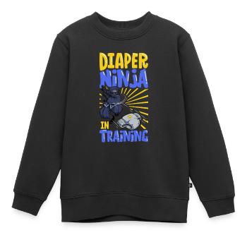 Windel Ninja - Windelwechseln - Kinder Premium Organic Sweatshirt - Schwarz - Vorne - AI Model Kid Female (0cm)