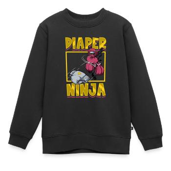 Windel Ninja - Baby wickeln - Kinder Premium Organic Sweatshirt - Schwarz - Vorne - AI Model Kid Female (0cm)