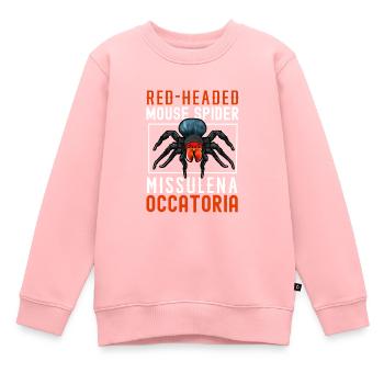 Petite araignée souris à tête rousse - Sweat Premium enfant bio - rose - Devant - AI Model Kid Female (0cm)
