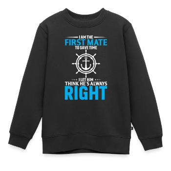 Je suis le premier barreur à gagner du temps - Sweat Premium enfant bio - noir - Devant - AI Model Kid Female (0cm)