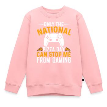 Only National Pizza Day can keep me from playing - Kids Premium Organic Sweatshirt - rose - Front - AI Model Kid Female (0cm)