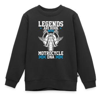 Legenden Werden Mit Motorrad-Dna Geboren - Kinder Premium Organic Sweatshirt - Schwarz - Vorne - AI Model Kid Female (0cm)