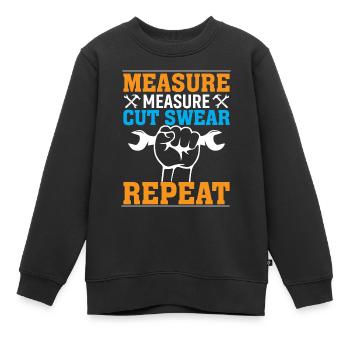 Messen Messen Schneiden Schwören Wiederholen - Kinder Premium Organic Sweatshirt - Schwarz - Vorne - AI Model Kid Female (0cm)