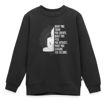 Meditation - Kinder Premium Organic Sweatshirt - Schwarz - Vorne - AI Model Kid Female (0cm)