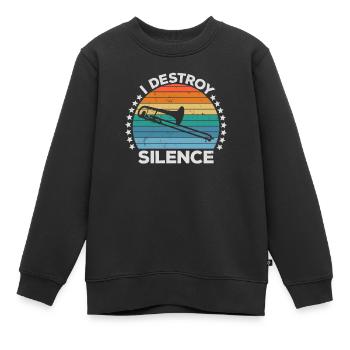 Destroy Silence Marching Band Posaunistin - Kinder Premium Organic Sweatshirt - Schwarz - Vorne - AI Model Kid Female (0cm)