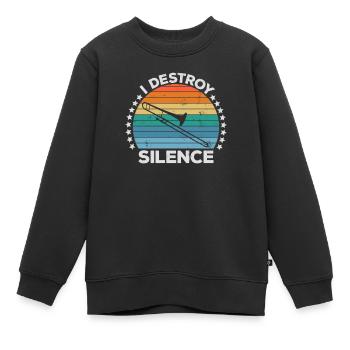 Destroy Silence Marching Band Posaunistin - Kinder Premium Organic Sweatshirt - Schwarz - Vorne - AI Model Kid Female (0cm)