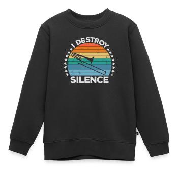 Destroy Silence Marching Band Posaunistin - Kinder Premium Organic Sweatshirt - Schwarz - Vorne - AI Model Kid Female (0cm)