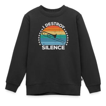 Destroy Silence Marching Band Posaunistin - Kinder Premium Organic Sweatshirt - Schwarz - Vorne - AI Model Kid Female (0cm)