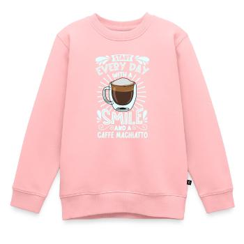 Lächeln mit Caffè macchiato - Kinder Premium Organic Sweatshirt - Rosa - Vorne - AI Model Kid Female (0cm)