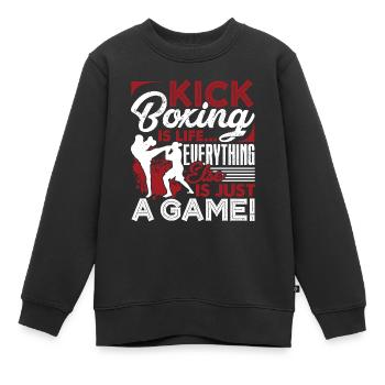 Kickboxing Kickboxing Is Life - Kids Premium Organic Sweatshirt - black - Front - AI Model Kid Female (0cm)
