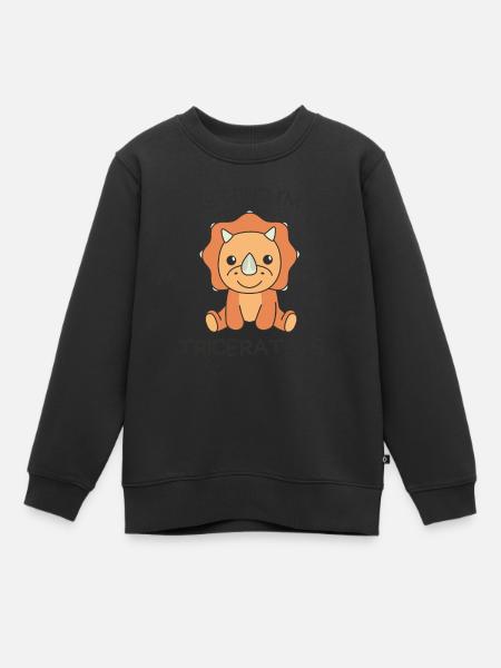 Imaginez que je suis un tricératops Halloween - Sweat Premium enfant bio - noir