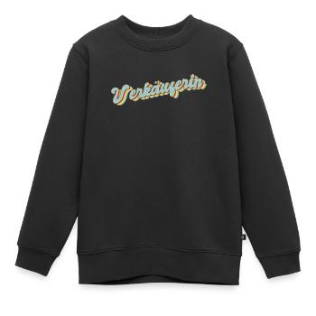 Détaillant Fermer Vendeuse de cadeaux - Sweat Premium enfant bio - noir - Devant - AI Model Kid Female (0cm)