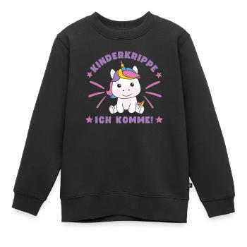 Kinderkrippe Ich Komme! - Kinder Premium Organic Sweatshirt - Schwarz - Vorne - AI Model Kid Female (0cm)