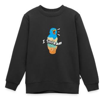 Eiscreme - Kinder Premium Organic Sweatshirt - Schwarz - Vorne - AI Model Kid Female (0cm)