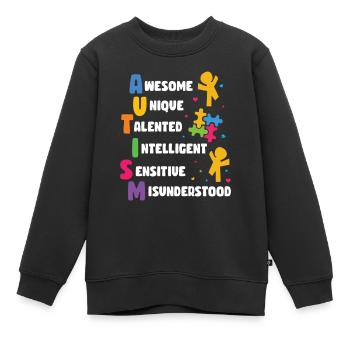 Autismus Awareness Day Autist Geschenk - Kinder Premium Organic Sweatshirt - Schwarz - Vorne - AI Model Kid Female (0cm)