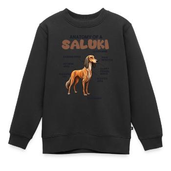 Explication du chien Anatomie d’un Saluki - Sweat Premium enfant bio - noir - Devant - AI Model Kid Female (0cm)