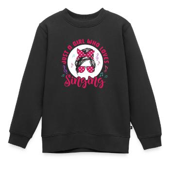 Chanteur chanteur chanteur musicien cadeau - Sweat Premium enfant bio - noir - Devant - AI Model Kid Female (0cm)