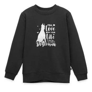 Dobermann - Kinder Premium Organic Sweatshirt - Schwarz - Vorne - AI Model Kid Female (0cm)