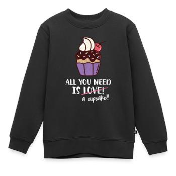 Cupcake - Sweat Premium enfant bio - noir - Devant - AI Model Kid Female (0cm)
