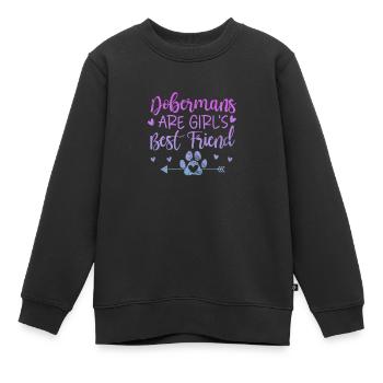 Doberman - Kids Premium Organic Sweatshirt - black - Front - AI Model Kid Female (0cm)